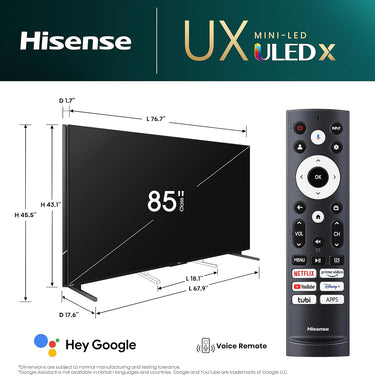 HISENSE 85 INCH LED TV SMART 8K Quantum